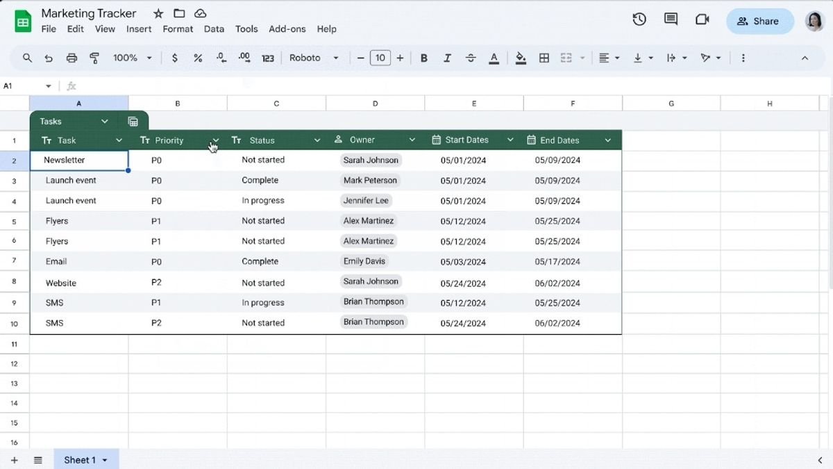 Spreadsheet